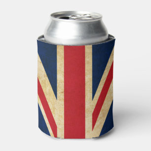 Old Vintage Grunge United Kingdom Flag Union Jack Can Cooler