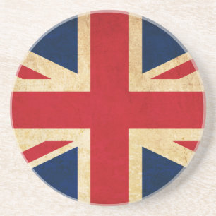 Old Vintage Grunge United Kingdom Flag Union Jack Coaster