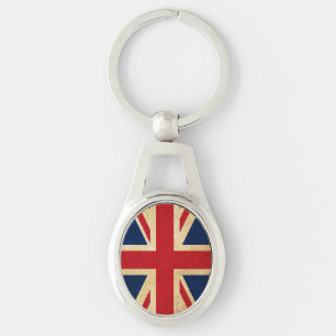 Old Vintage Grunge United Kingdom Flag Union Jack Key Ring