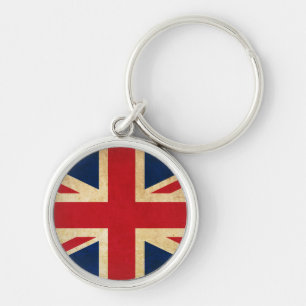 Old Vintage Grunge United Kingdom Flag Union Jack Key Ring