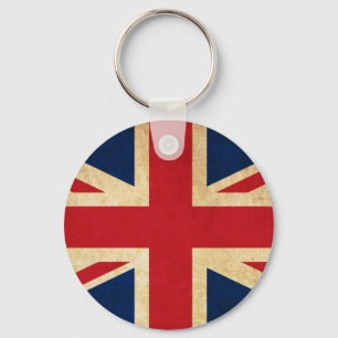 Old Vintage Grunge United Kingdom Flag Union Jack Key Ring
