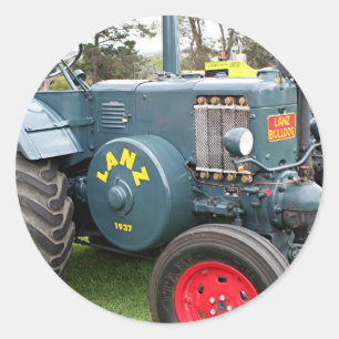 Old vintage Lanz Bulldog tractor farm machinery Classic Round Sticker