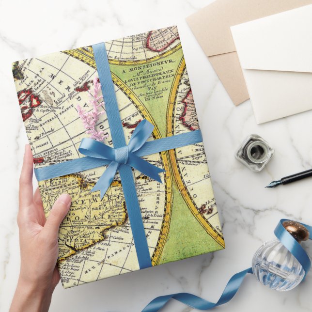 old Vintage map party fun wrapping paper (Gifting)