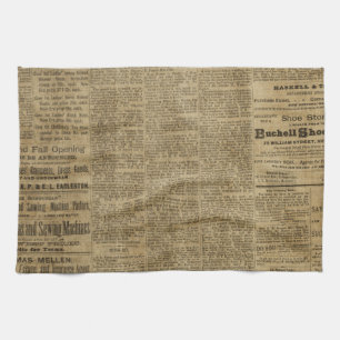 Old Vintage Newspaper Tea Towel