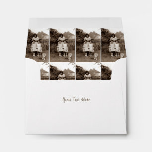 Old vintage photo of identical twins envelopes