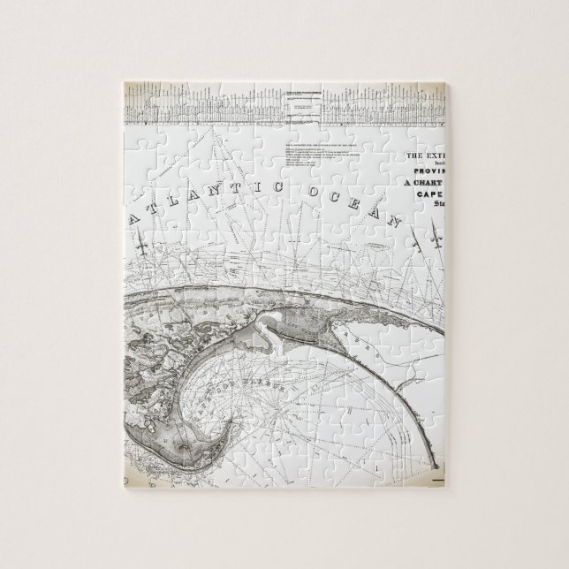 Old Vintage Provincetown Cape Cod Map Jigsaw Puzzle (Vertical)