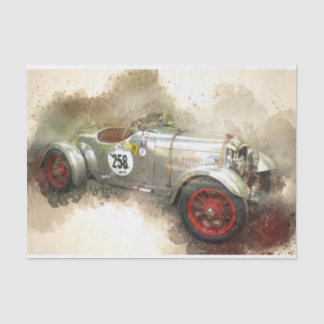 Old Vintage Racing Car Decoupage Tissue Paper