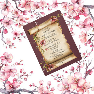 Old Vintage Scroll 25 Years Vow Renewal Invitation