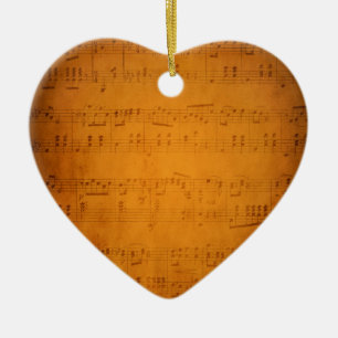 Old vintage sheet music ceramic tree decoration