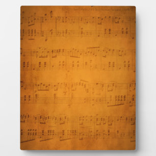 Old vintage sheet music plaque