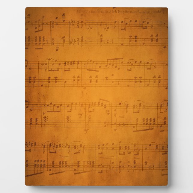 Old vintage sheet music plaque (Front)