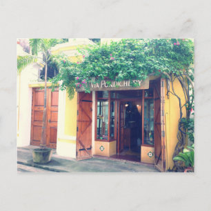 Old Vintage Shop French Colony Pondicherry India Postcard