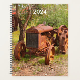 Old vintage tractor, Australia, year planner 2024