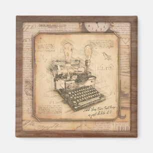 Old Vintage Typewriter. Author / Writer Gift Magnet