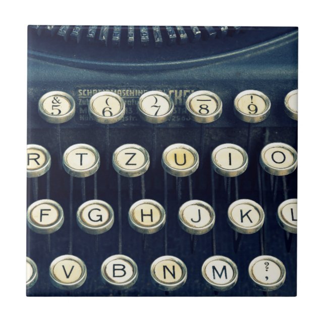 Old Vintage Typewriter Keyboard Keys Tile (Front)