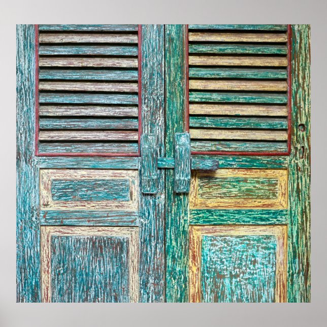 old vintage wooden door poster (Front)