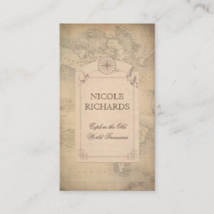 Old Vintage World Map Traveller Adventure Business Card