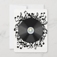 Old Vinyl Record and musical notes