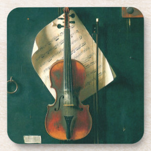 Old Violin Still Life by William Michael Harnett Coaster