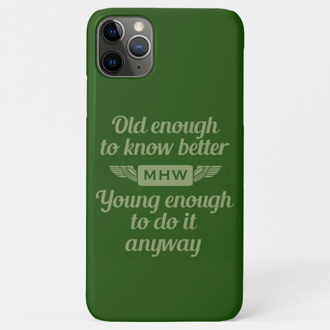 Old vs. Young custom monogram phone cases (Back)