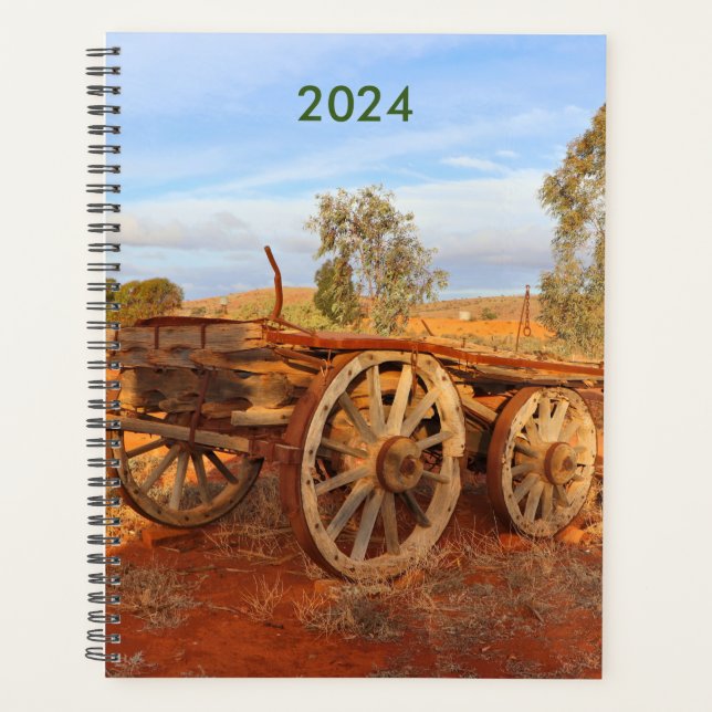Old wagon, Outback Australia year planner 2024 (Front)