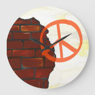Old wall background, wall clock