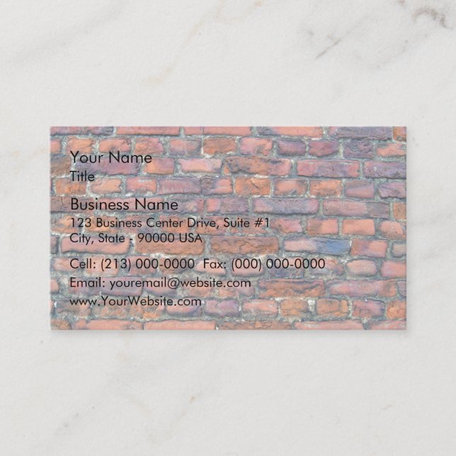 Old Wall Texture Of Bricks Business Card (Front)