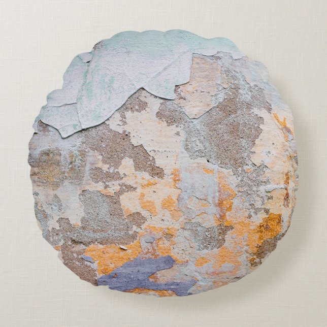 Old Wallgrunge, abstract, ancient, art, background Round Cushion (Front)