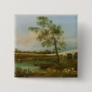 Old Walton's Bridge, 1755 (oil on canvas) 15 Cm Square Badge