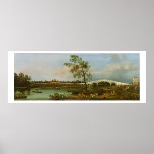 Old Walton's Bridge, 1755 (oil on canvas) Poster