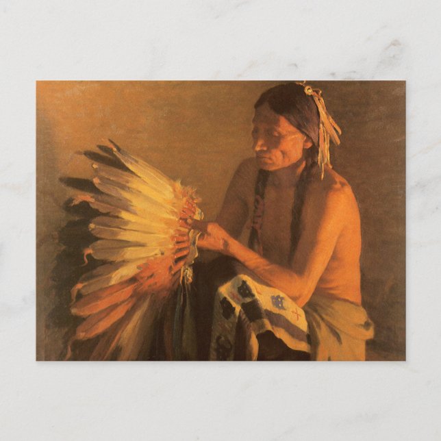 Old War Bonnet by Joseph Henry Sharp Postcard (Front)