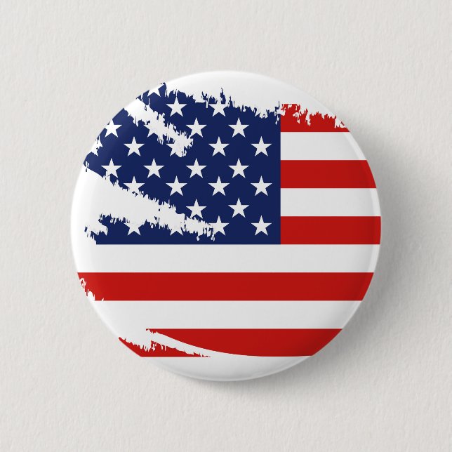 OLD WEATHERED GRUNGE STARS AND STRIPES USA FLAG    6 CM ROUND BADGE (Front)