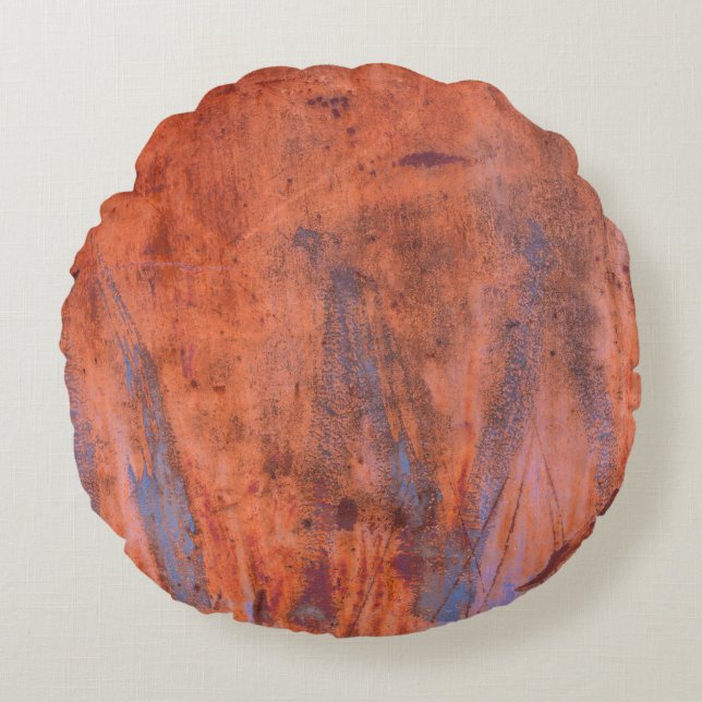 Old weathered rusty textureabstract, aged, aging,  round cushion (Front)