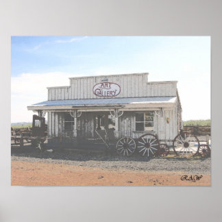Old West Art Gallery - charcoal effect Poster