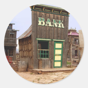 Old West Bank (Colour) Classic Round Sticker