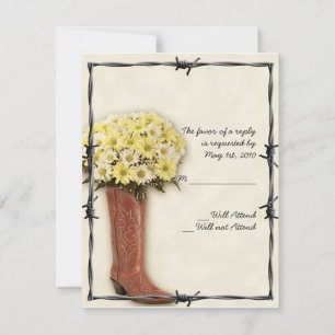 Old West Boot Bouquet 1 Response Card