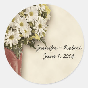 Old West Boot Bouquet 2 Envelope Seal Sticker
