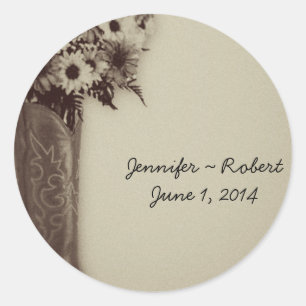 Old West Boot Bouquet Vintage Envelope Seal
