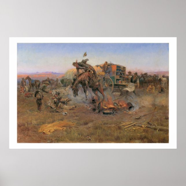 Old West Camp Cook's Troubles Art Print Poster (Front)