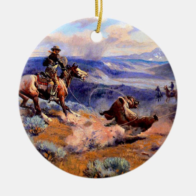 Old West Ceramic Tree Decoration (Front)