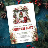 Old West Christmas party printable red green