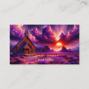 Old West Church in the Desert at Sunset Business Card