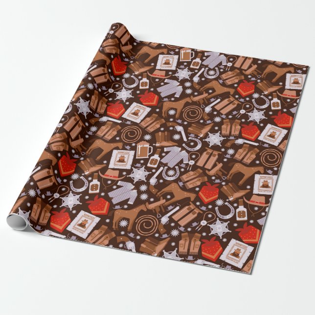 Old West Country Wrapping Paper (Unrolled)