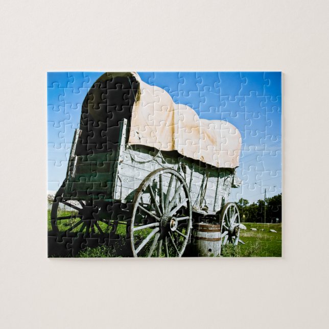 Old West Covered Wagon 03 Puzzle (Horizontal)