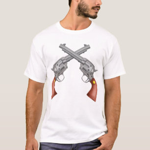 Old West Crossed Pistols IllustrationVintage T-Shirt