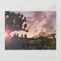 Old West Fence Desert Sunset Flare