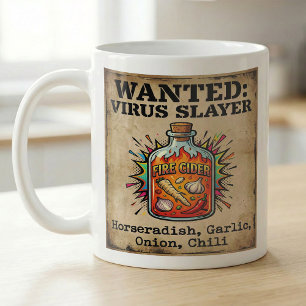 Old West Fire Cider Virus Warning Poster Coffee Mug