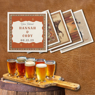 Old West Frontier Personalised Cocktail Napkin