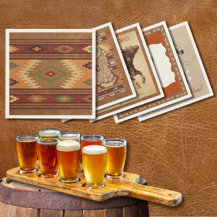 Old West Frontier Rustic Blanket Cocktail Napkin