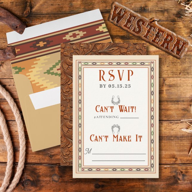 Old West Frontier Wedding RSVP Card (Creator Uploaded)